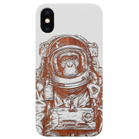 Astronaut Monkey - Engraved - Wooden Phone Case