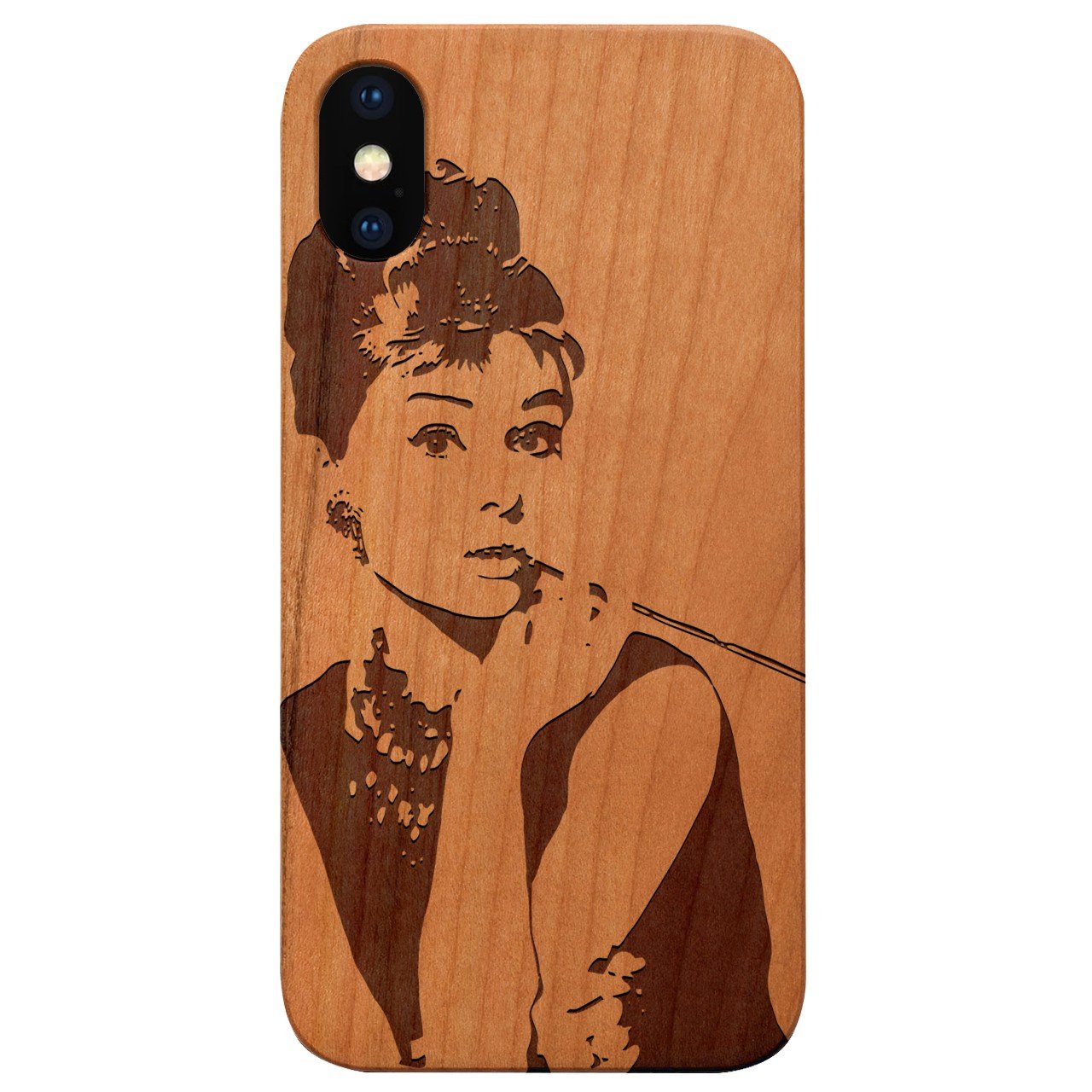 Audrey Hepburn - Engraved - Wooden Phone Case