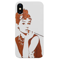 Audrey Hepburn - Engraved - Wooden Phone Case