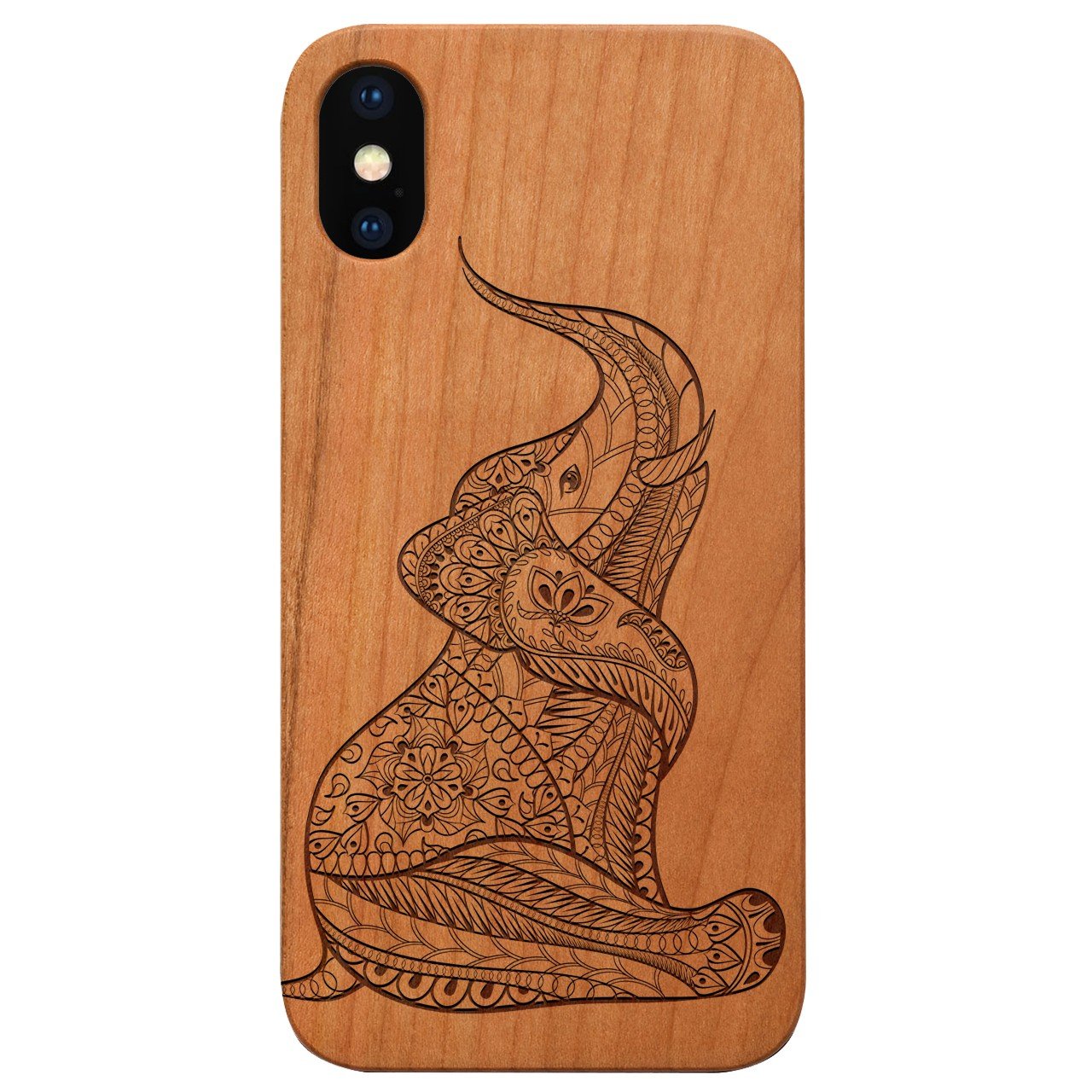 Baby Elephant - Engraved - Wooden Phone Case