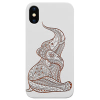 Baby Elephant - Engraved - Wooden Phone Case