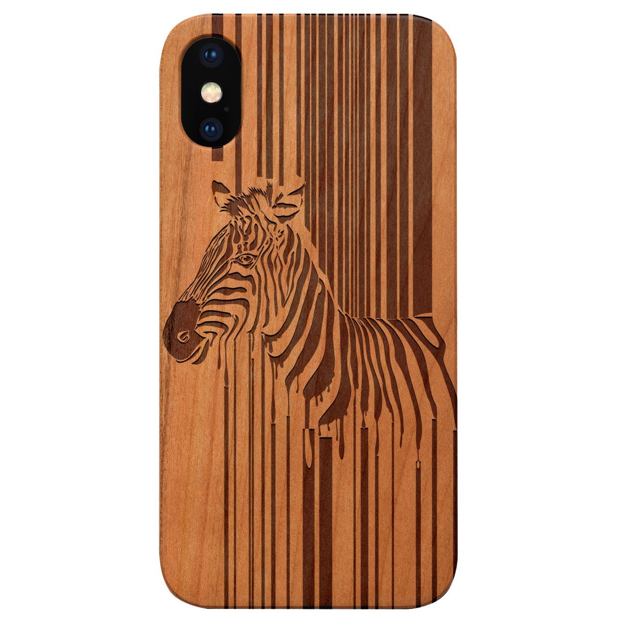 Barcode Zebra - Engraved - Wooden Phone Case