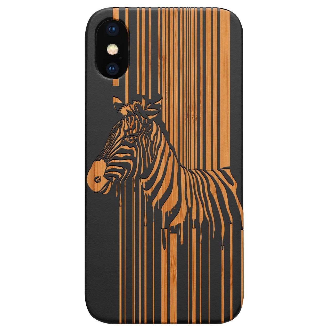 Barcode Zebra - Engraved - Wooden Phone Case