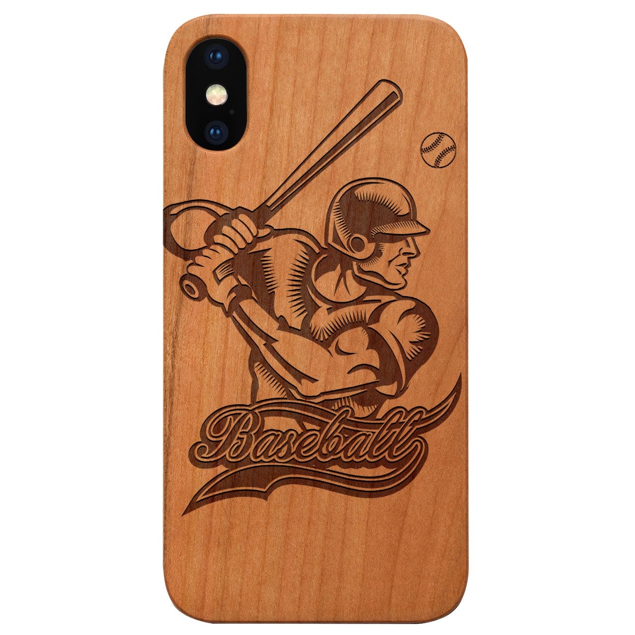  Baseball Player - Engraved - Wooden Phone Case - IPhone 13 Models
