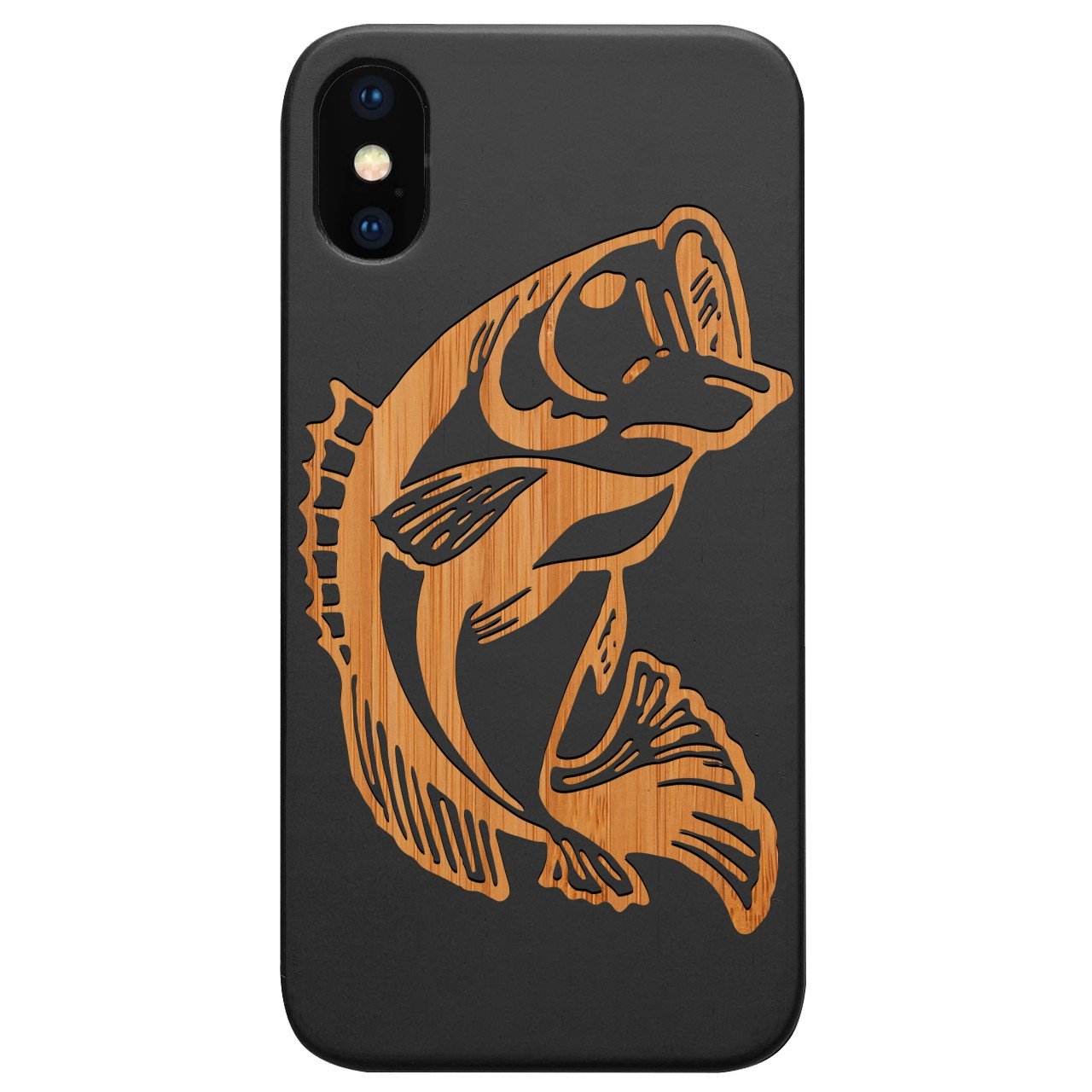 Bass Fish - Engraved - Wooden Phone Case