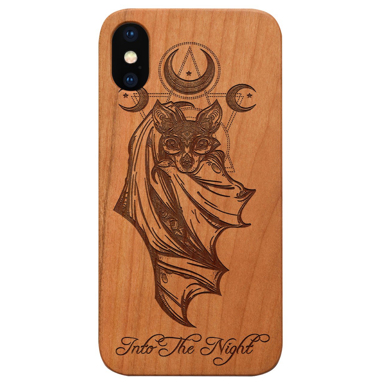 Bat - Engraved - Wooden Phone Case