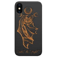 Bat - Engraved - Wooden Phone Case