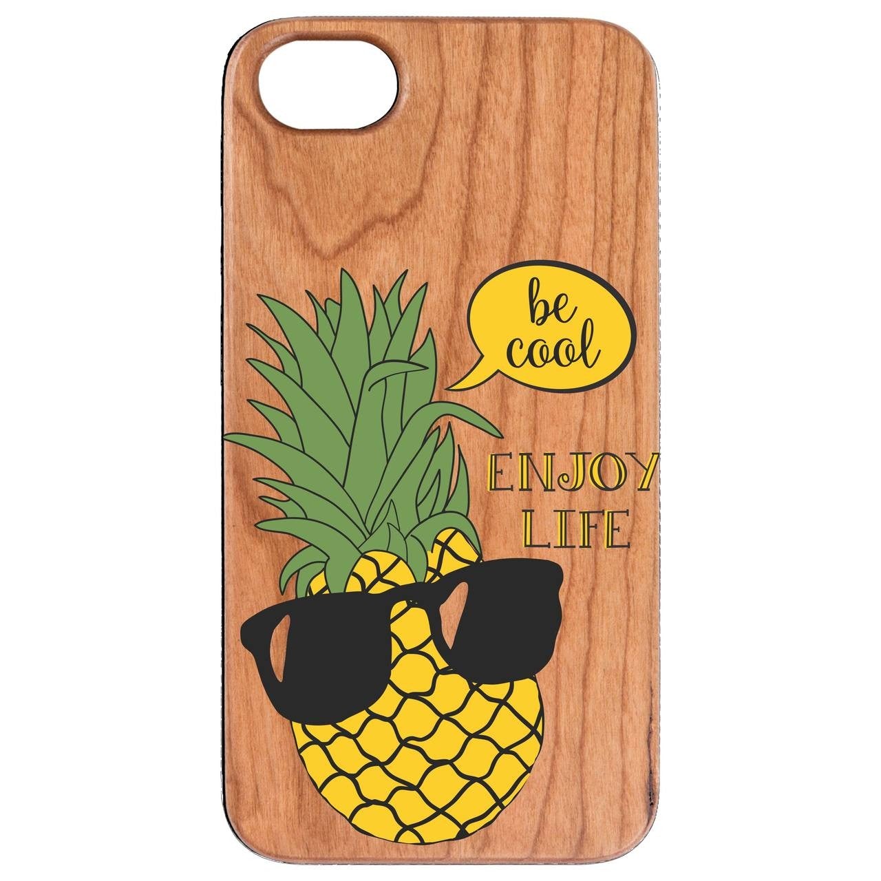  Be Cool Enjoy Life - UV Color Printed - Wooden Phone Case - IPhone 13 Models