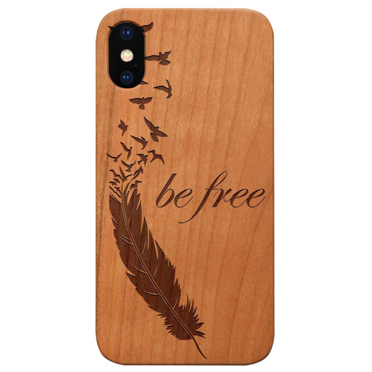 Be Free 1 - Engraved - Wooden Phone Case