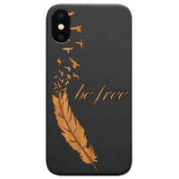 Be Free 1 - Engraved - Wooden Phone Case