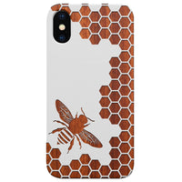 Bee Honeycomb - Engraved - Wooden Phone Case