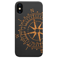 Big Compass - Engraved - Wooden Phone Case