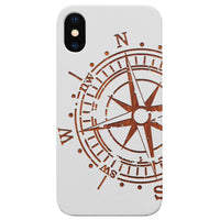 Big Compass - Engraved - Wooden Phone Case