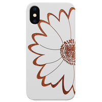 Big Flower - Engraved - Wooden Phone Case