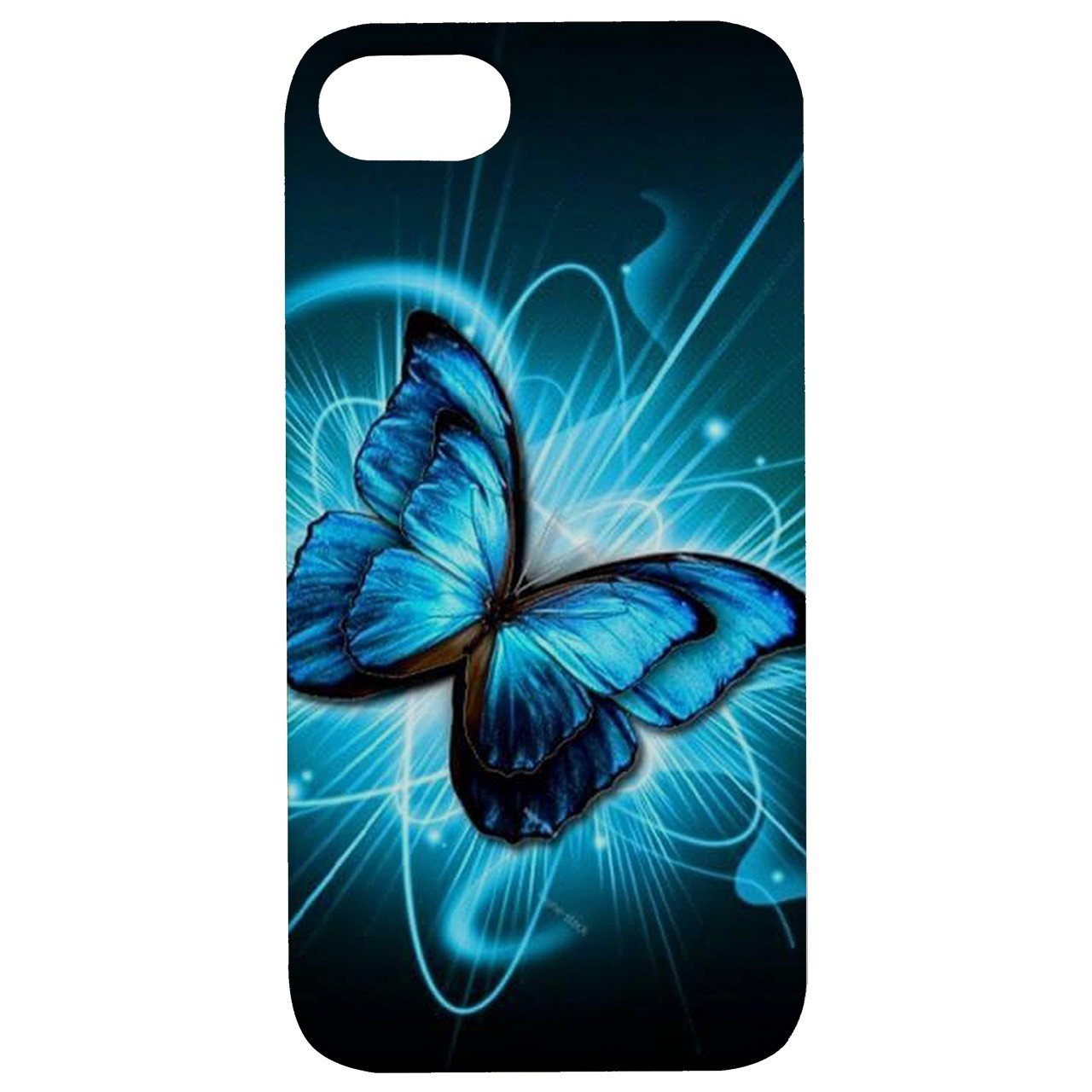 Blue Butterfly - UV Color Printed - Wooden Phone Case