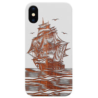 Boat - Engraved - Wooden Phone Case