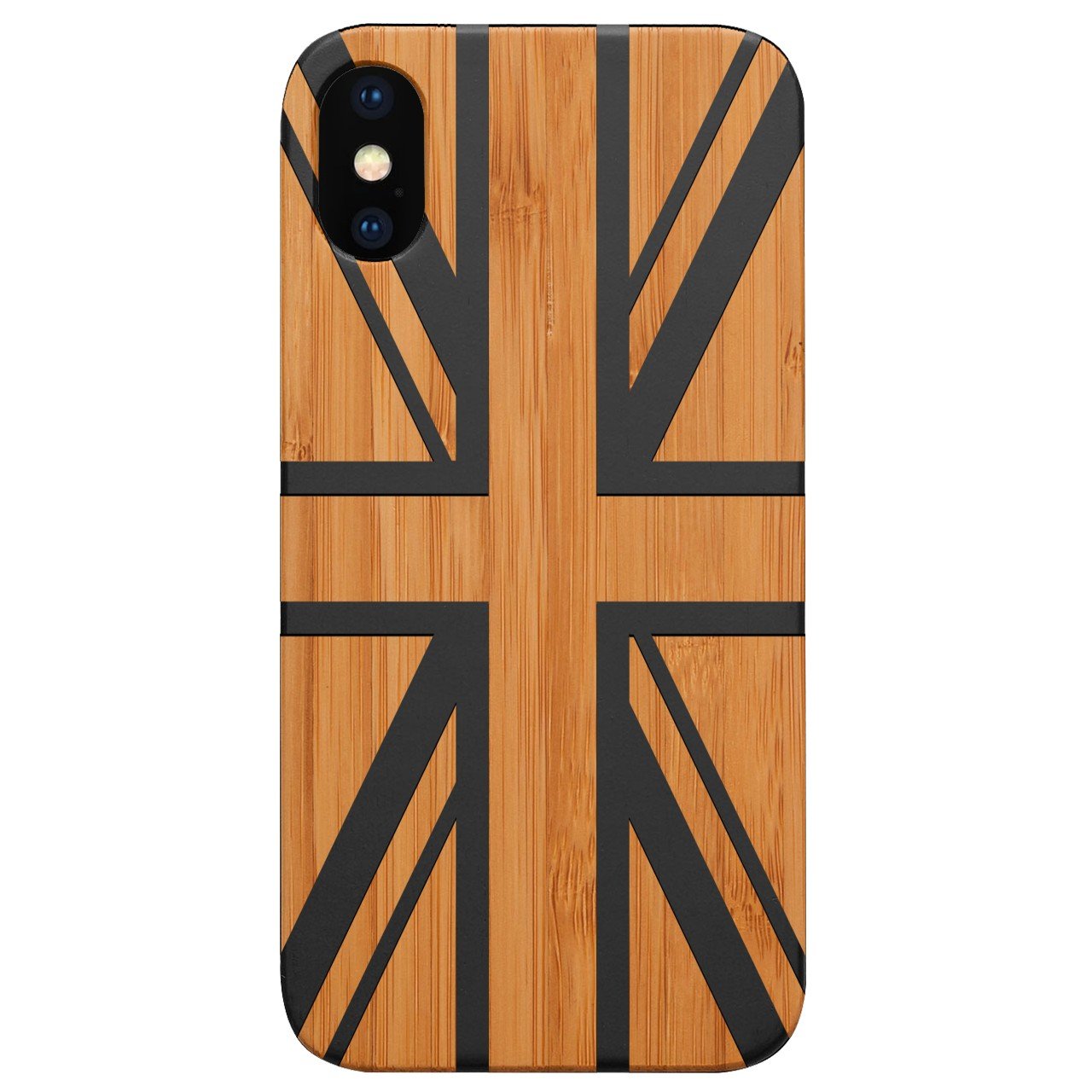 British Flag - Engraved - Wooden Phone Case