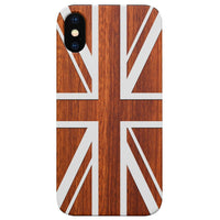 British Flag - Engraved - Wooden Phone Case