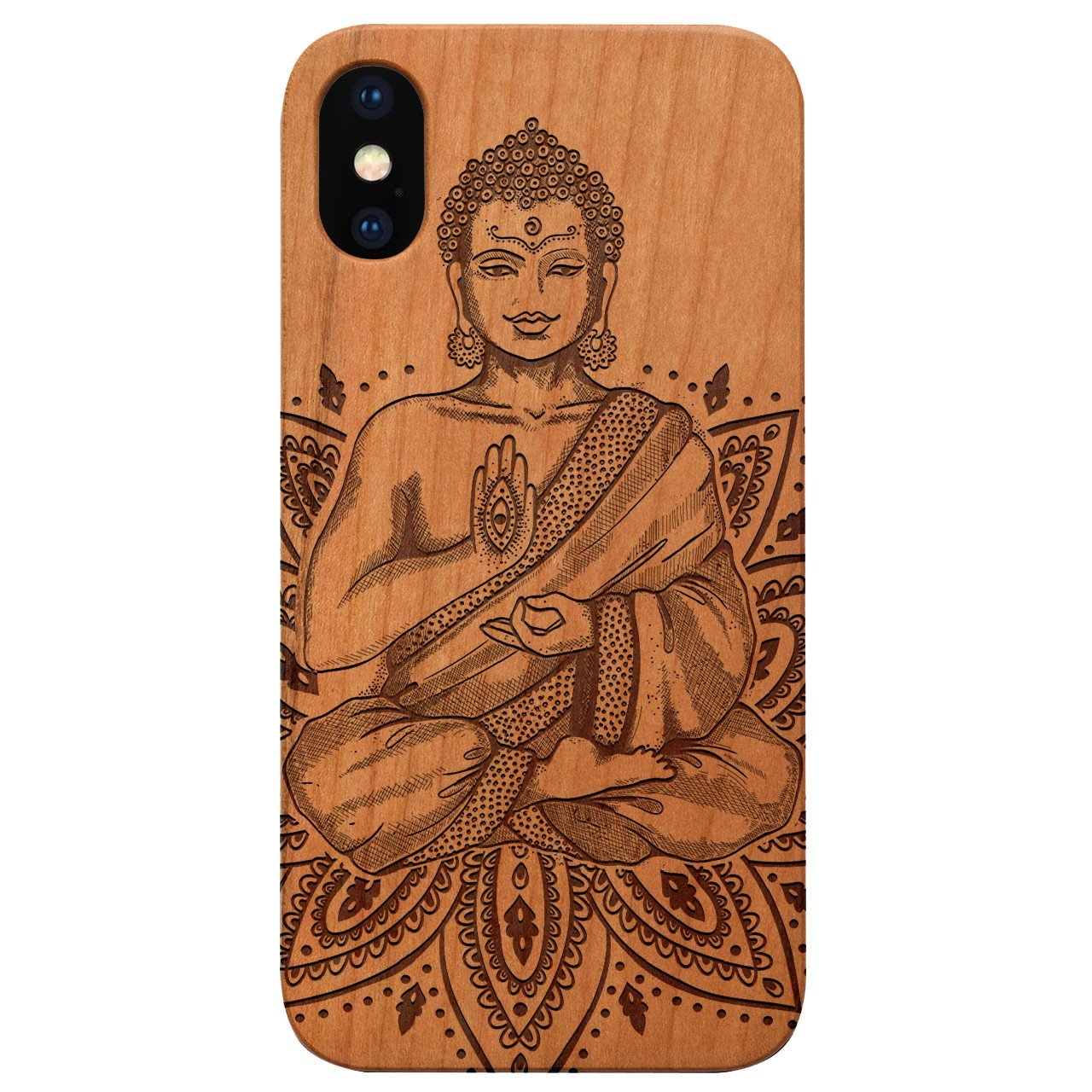 Buddha 2 - Engraved - Wooden Phone Case