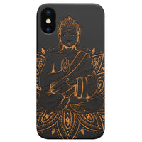 Buddha 2 - Engraved - Wooden Phone Case