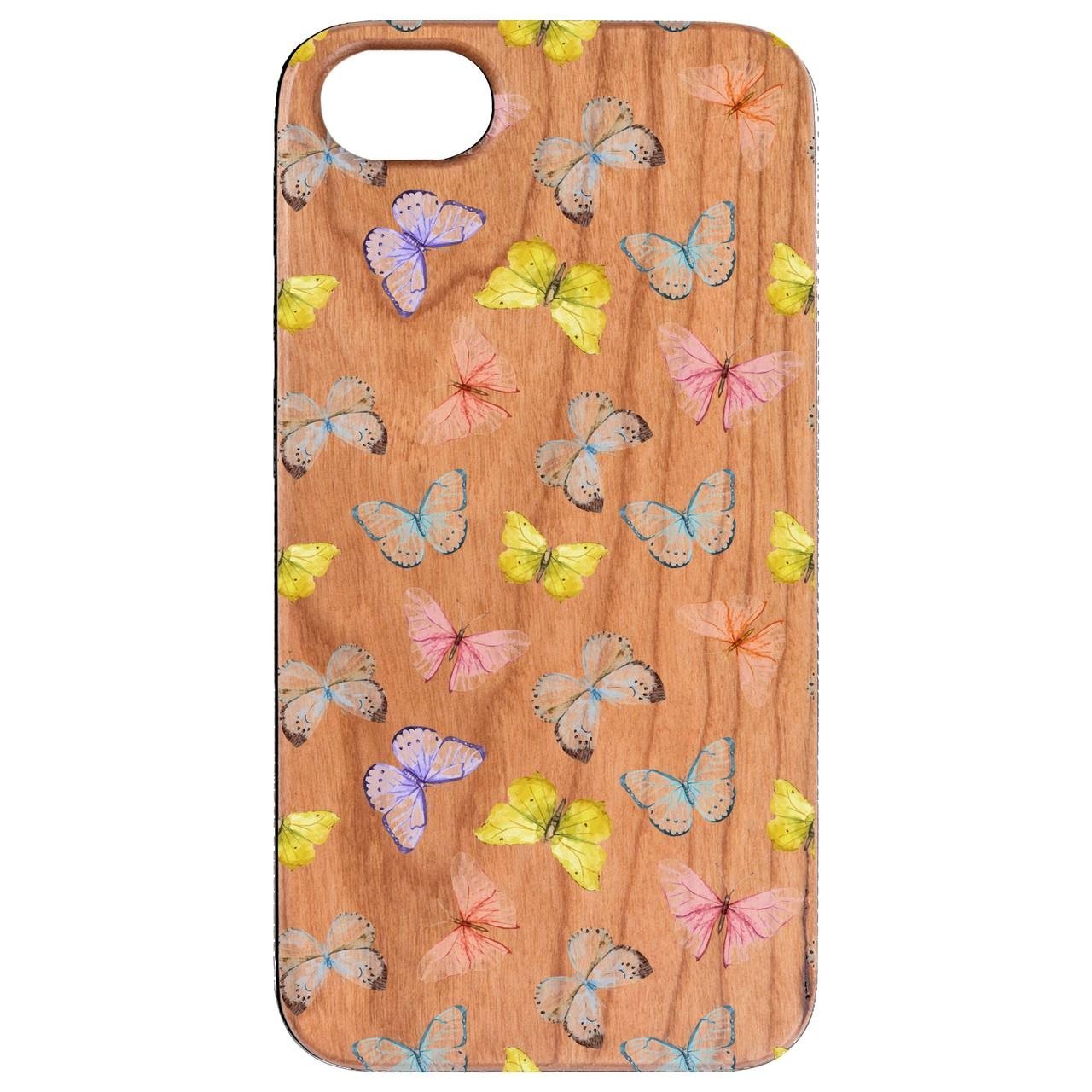 Butterflies 1 - UV Color Printed - Wooden Phone Case