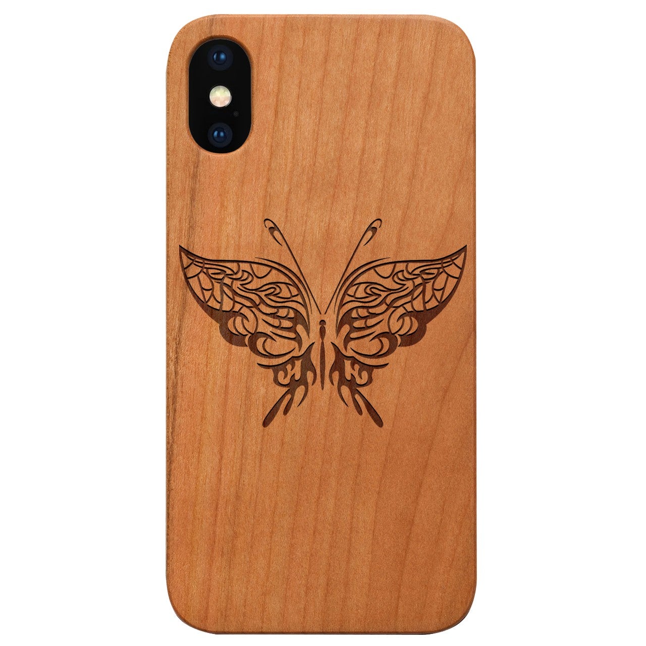  Butterfly 1 - Engraved - Wooden Phone Case - IPhone 13 Models