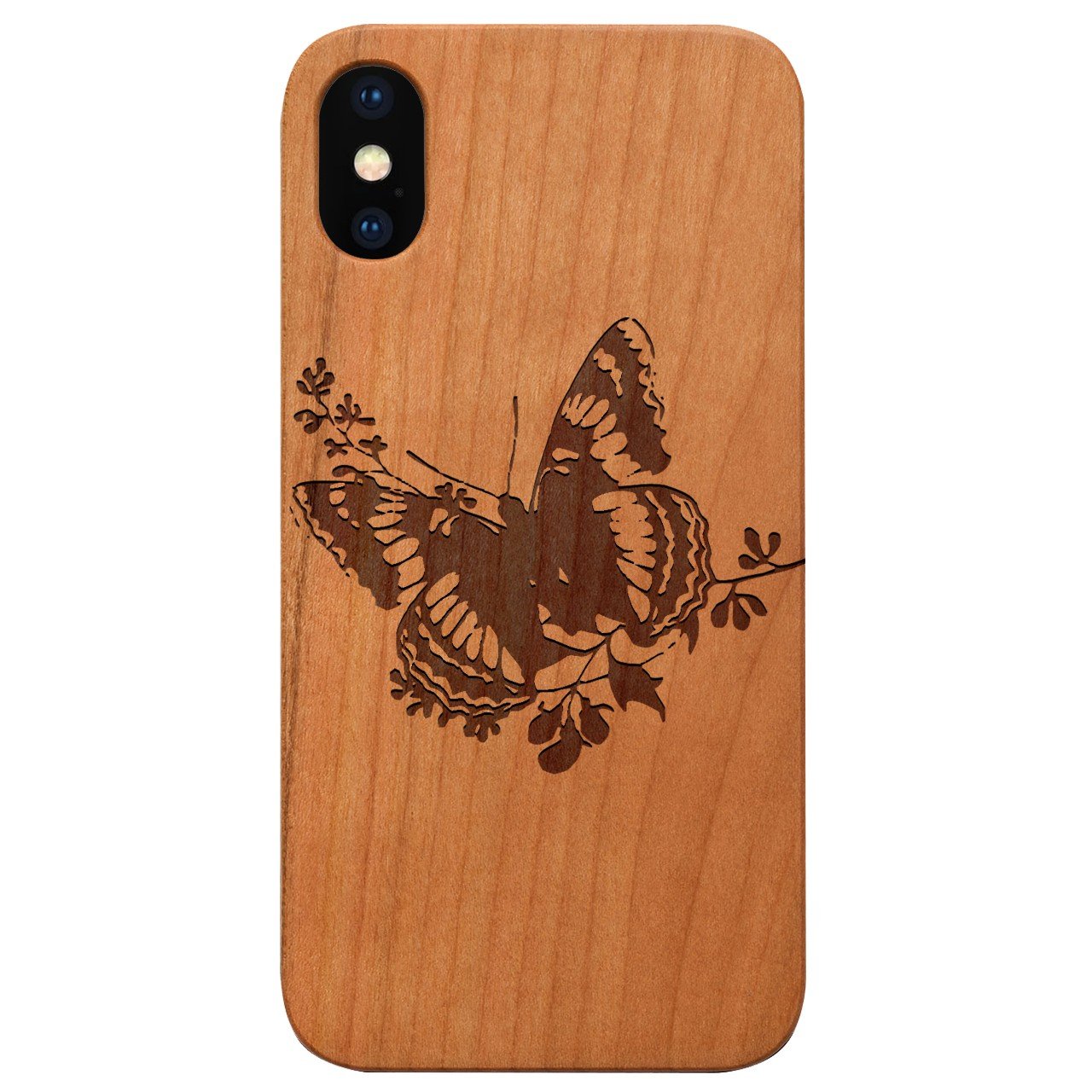 Butterfly 2 - Engraved - Wooden Phone Case