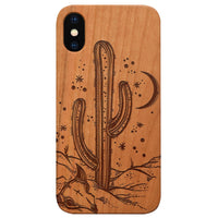 Cactus - Engraved - Wooden Phone Case