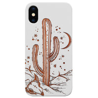 Cactus - Engraved - Wooden Phone Case