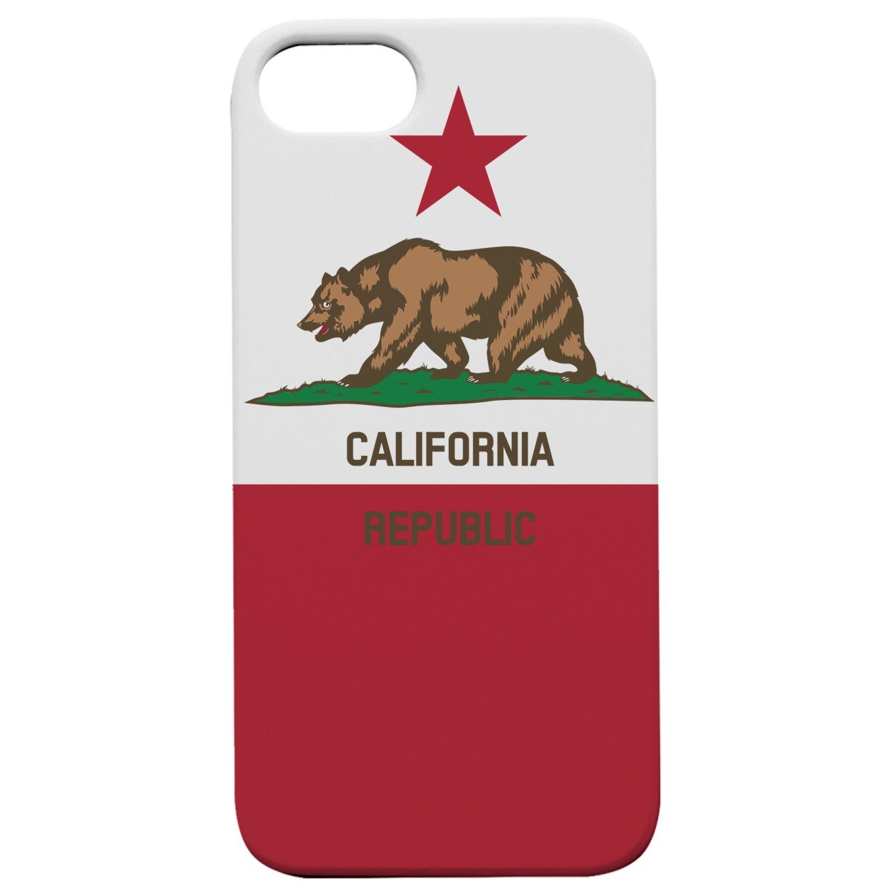 California Flag - Engraved - Wooden Phone Case