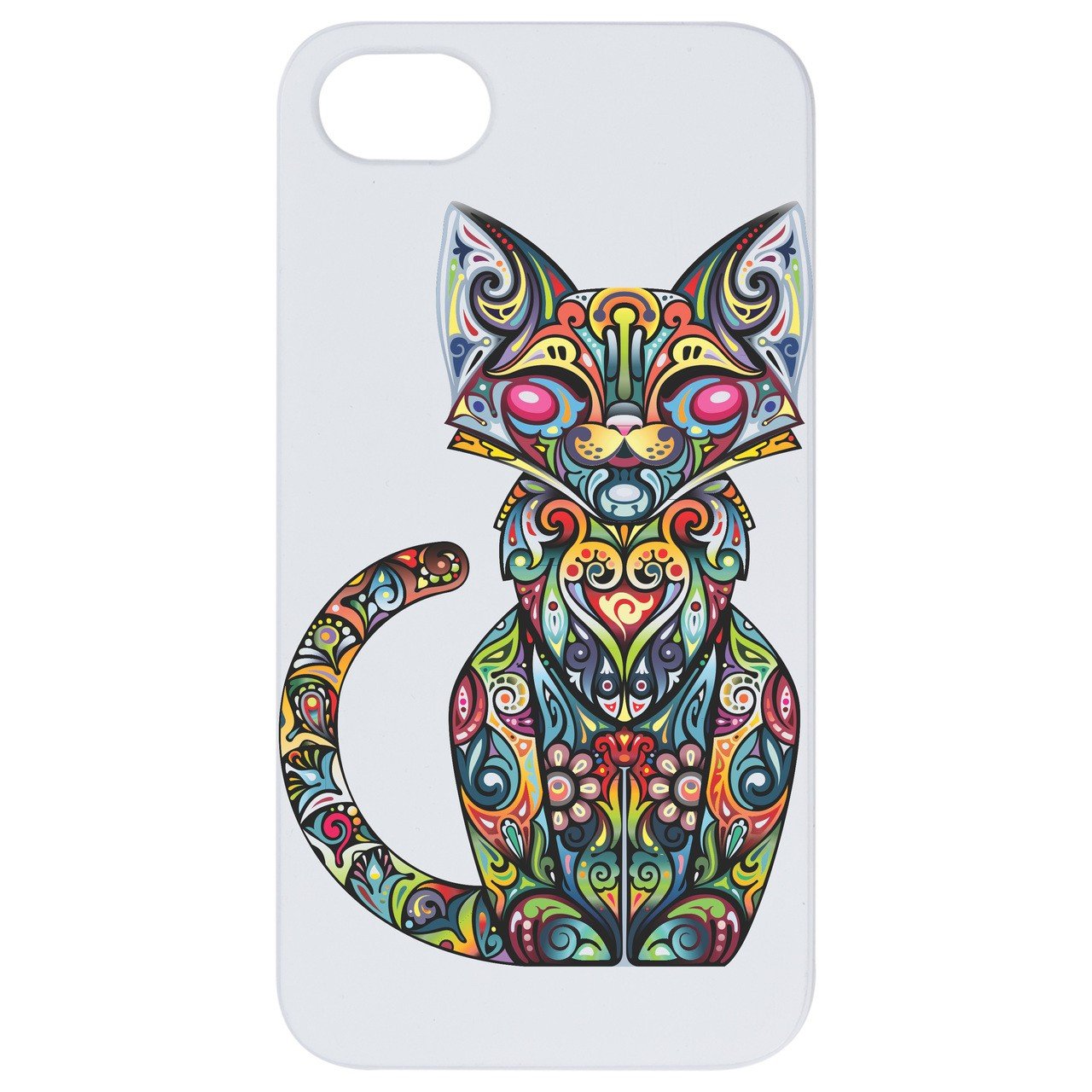 Cat - Engraved - Wooden Phone Case