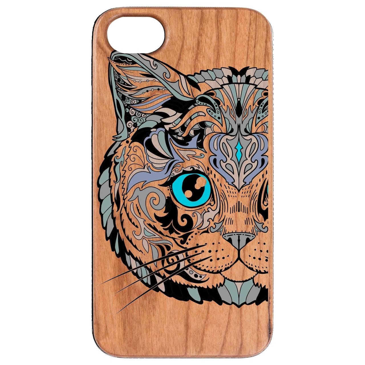  Cat Face - UV Color Printed - Wooden Phone Case - IPhone 13 Models