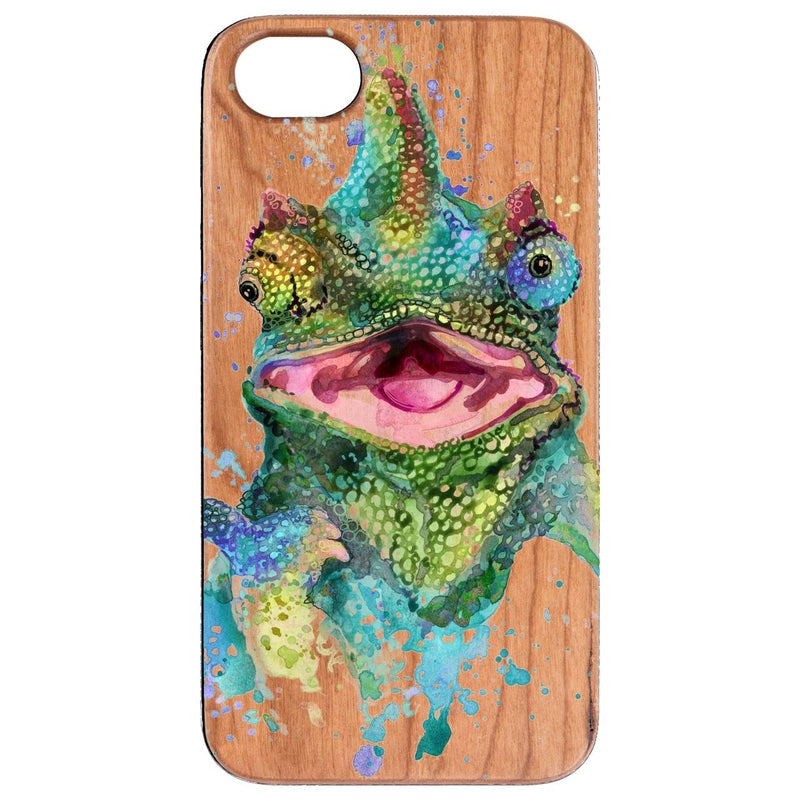 Chameleon - Engraved - Wooden Phone Case