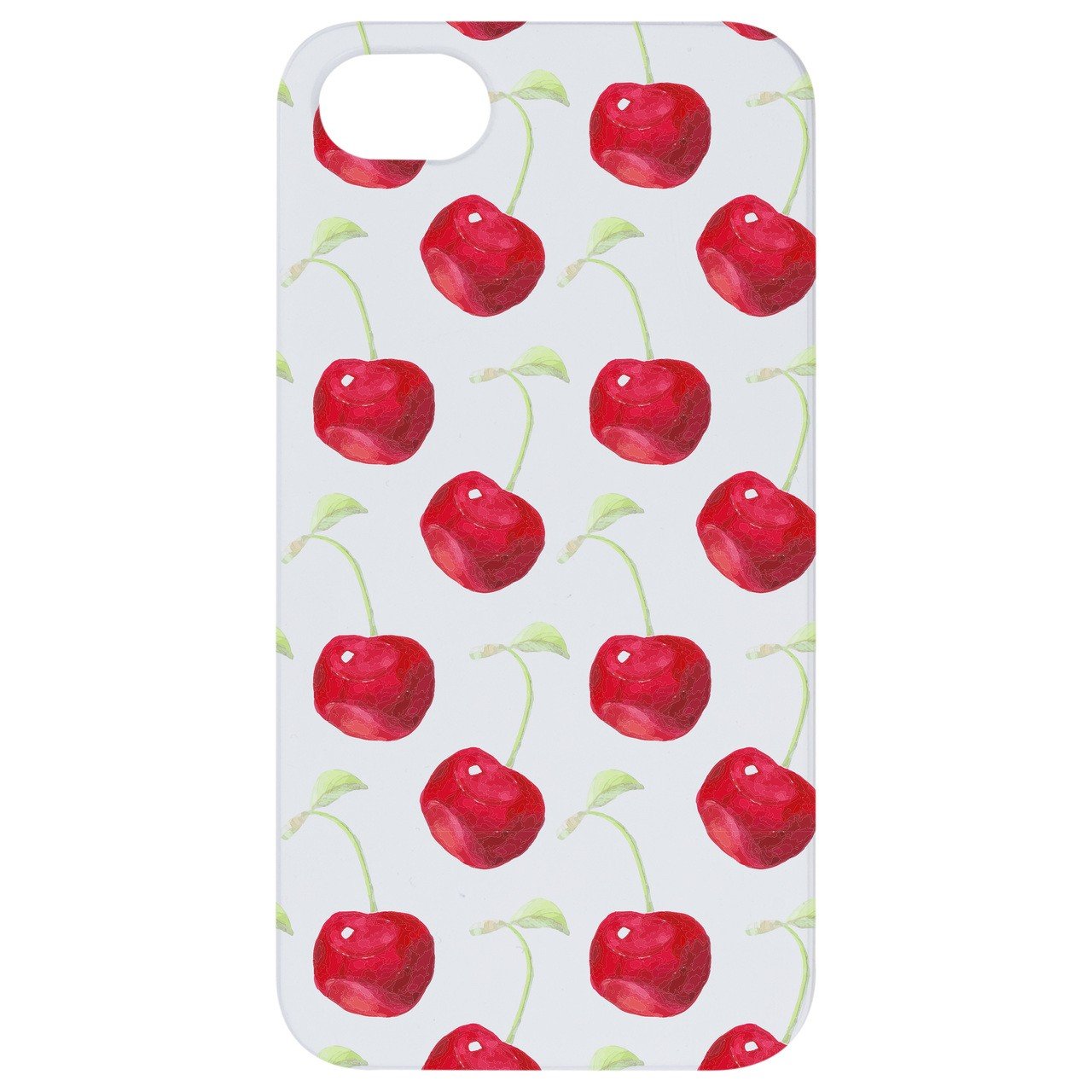 Cherry Pattern - UV Color Printed - Wooden Phone Case