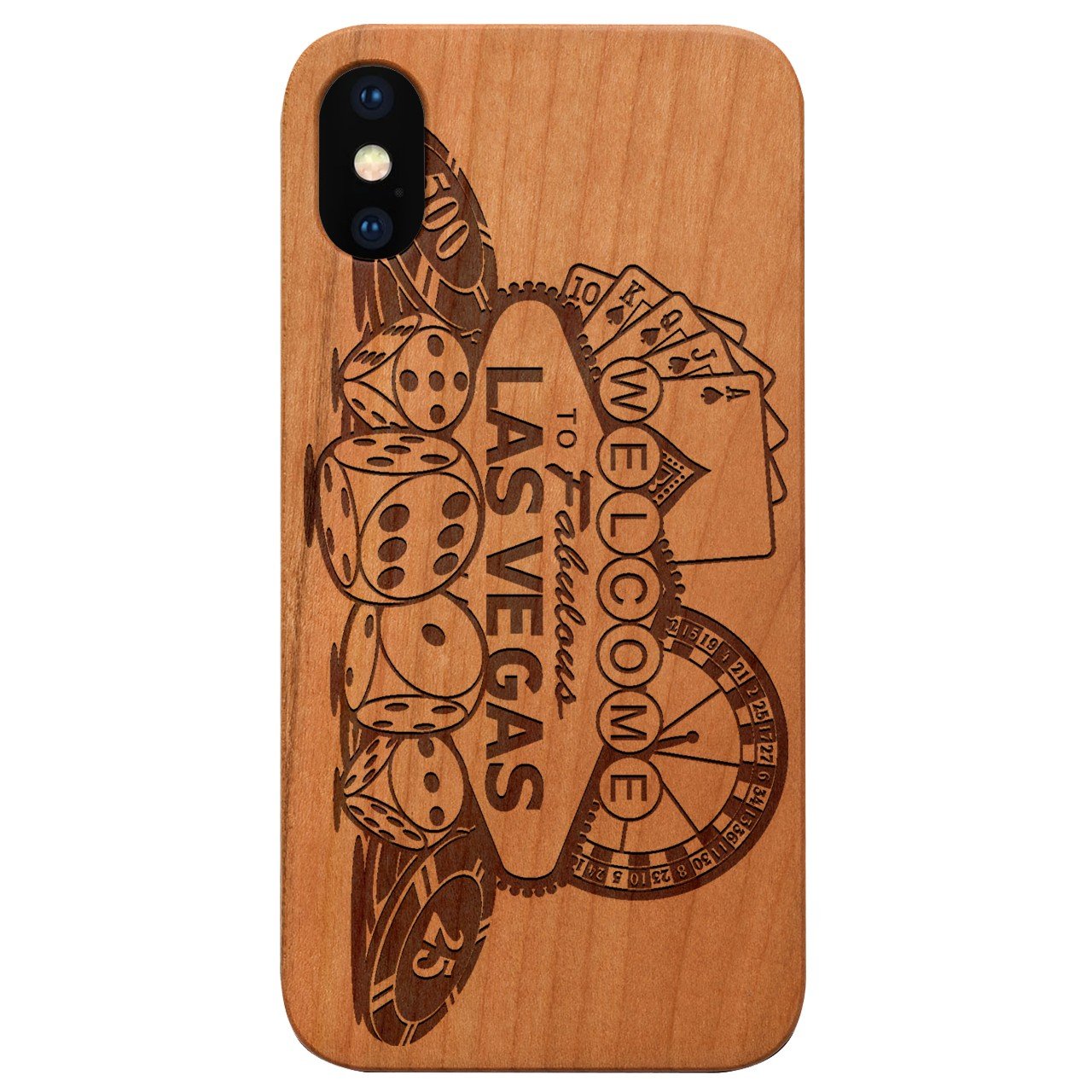 City Vegas 3 - Engraved - Wooden Phone Case