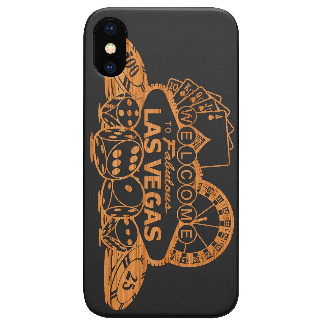 City Vegas 3 - Engraved - Wooden Phone Case