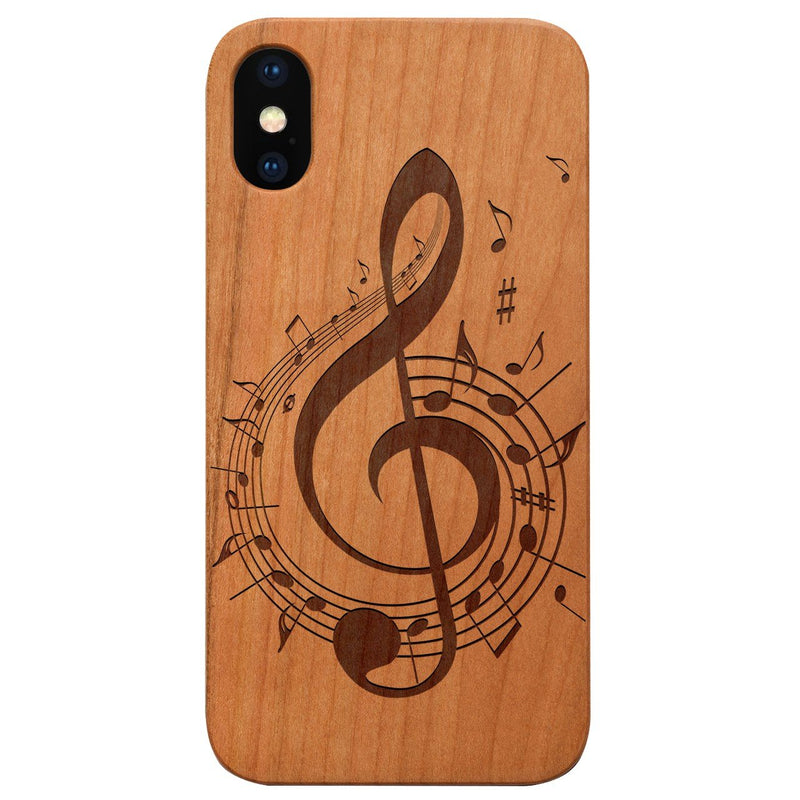 Clef 4 - Engraved - Wooden Phone Case