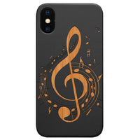 Clef 4 - Engraved - Wooden Phone Case