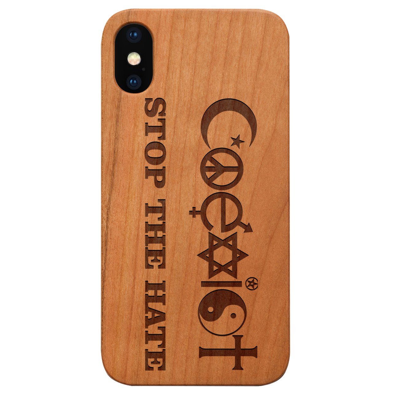 Coexist - Engraved - Wooden Phone Case