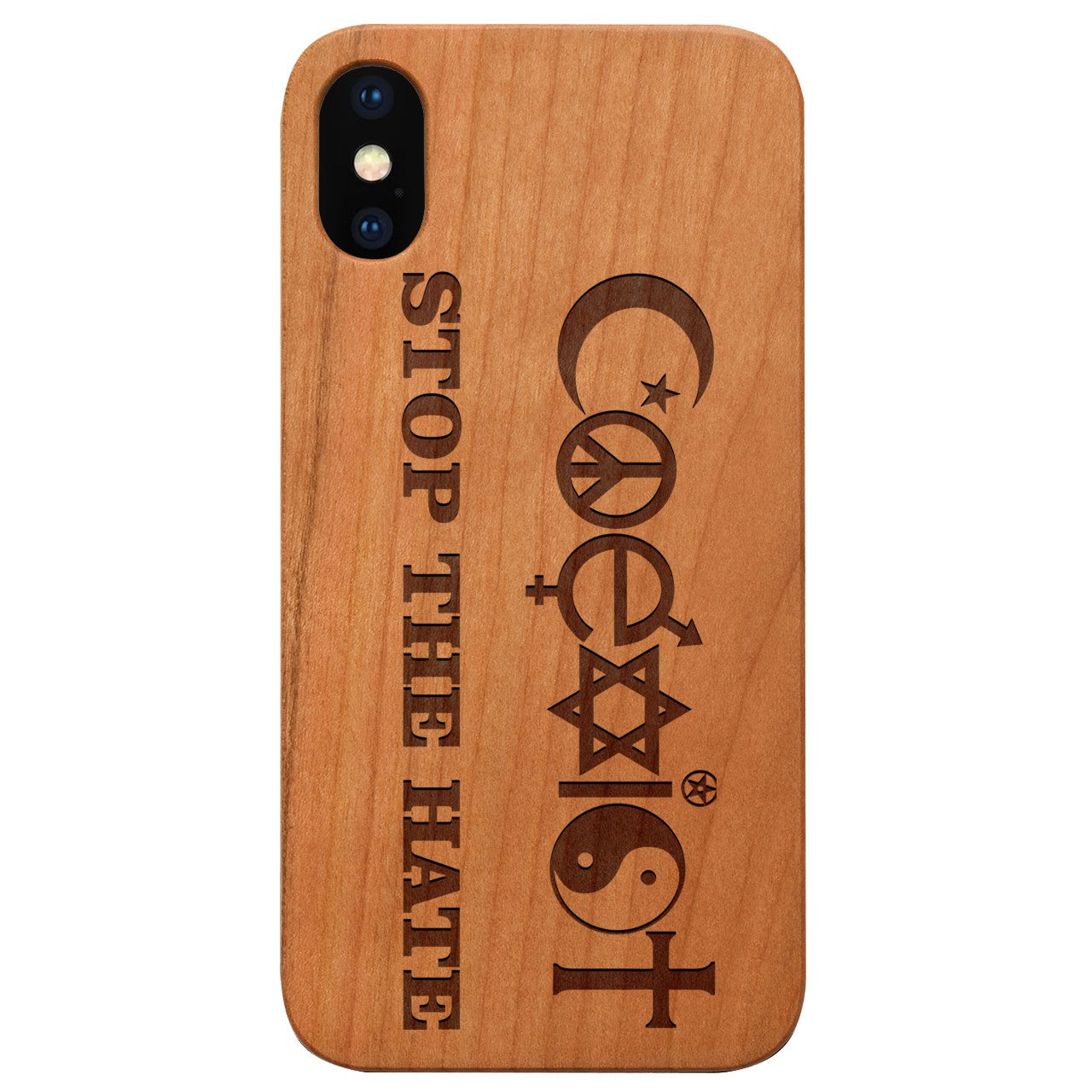  Coexist - Engraved - Wooden Phone Case - IPhone 13 Models