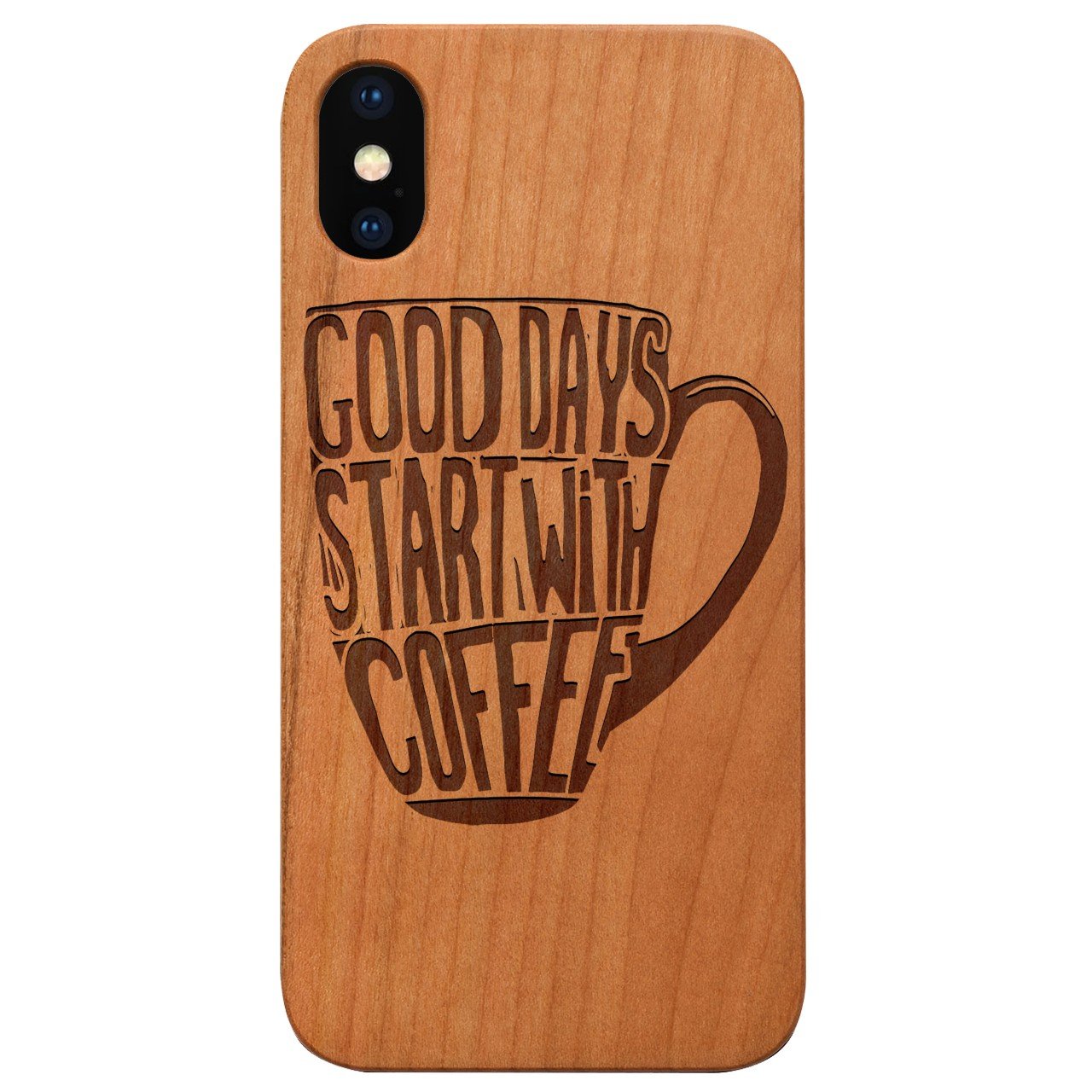 Coffee Cup - Engraved - Wooden Phone Case