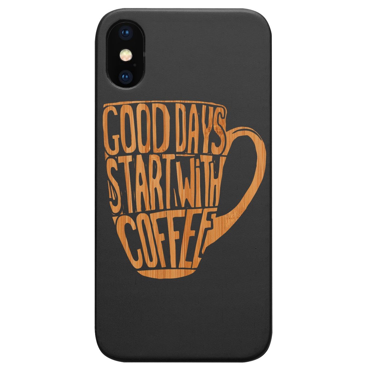 Coffee Cup - Engraved - Wooden Phone Case