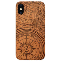  Compass - Engraved - Wooden Phone Case - IPhone 13 Models