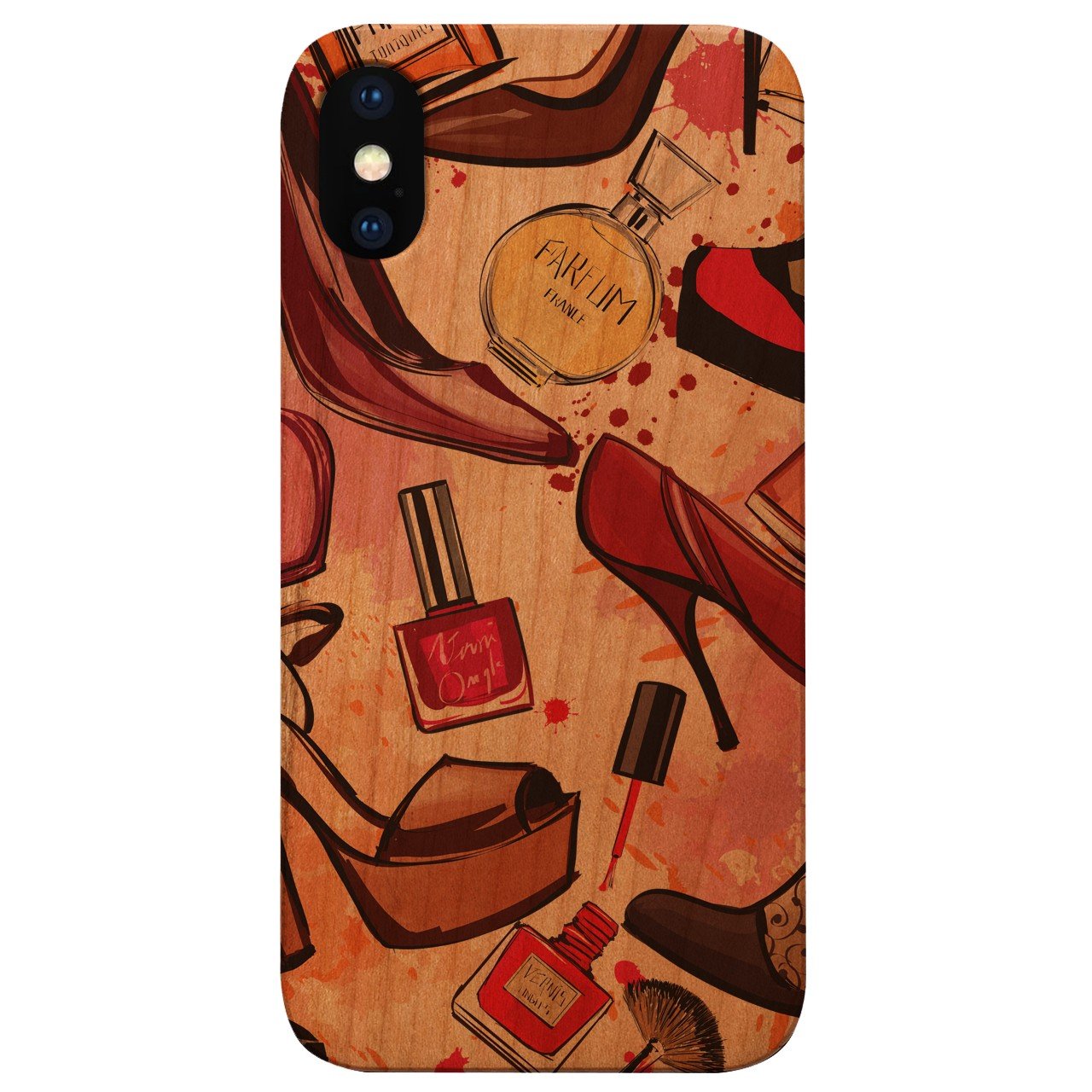 Cosmetics And Shoes - UV Color Printed - Wooden Phone Case