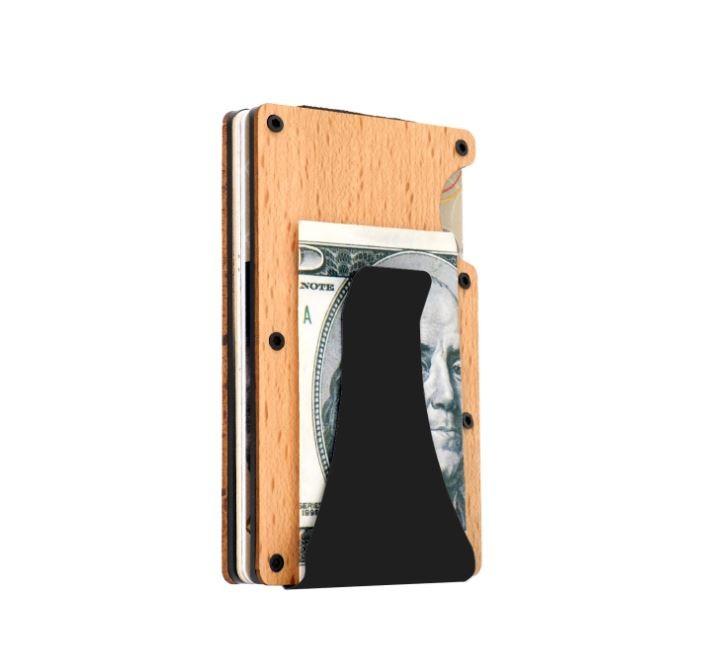 Credit Card Holder with Money Clip - Wooden Phone Case