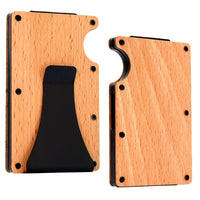 Credit Card Holder with Money Clip - Wooden Phone Case