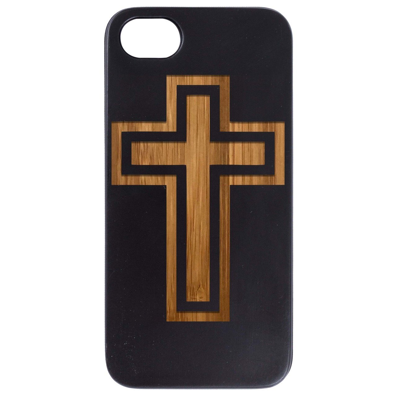 Cross 1 - Engraved - Wooden Phone Case