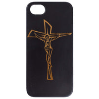 Crucifix - Engraved - Wooden Phone Case