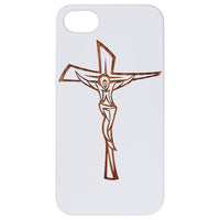 Crucifix - Engraved - Wooden Phone Case