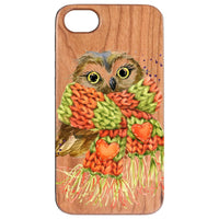 Cute Owl - UV Color Printed - Wooden Phone Case